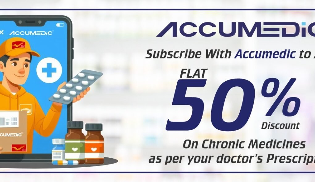 Accumedic _ Chronic mediciens on 50% Discount Indian Digital Ads