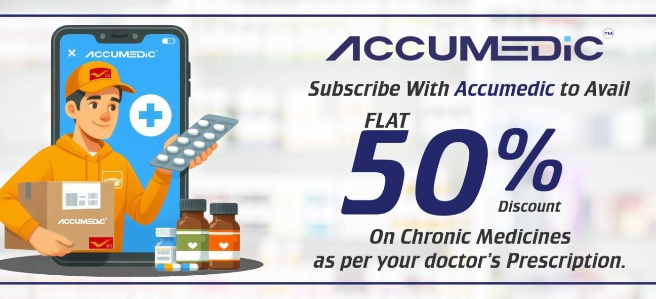 Accumedic _ Chronic mediciens on 50% Discount Indian Digital Ads